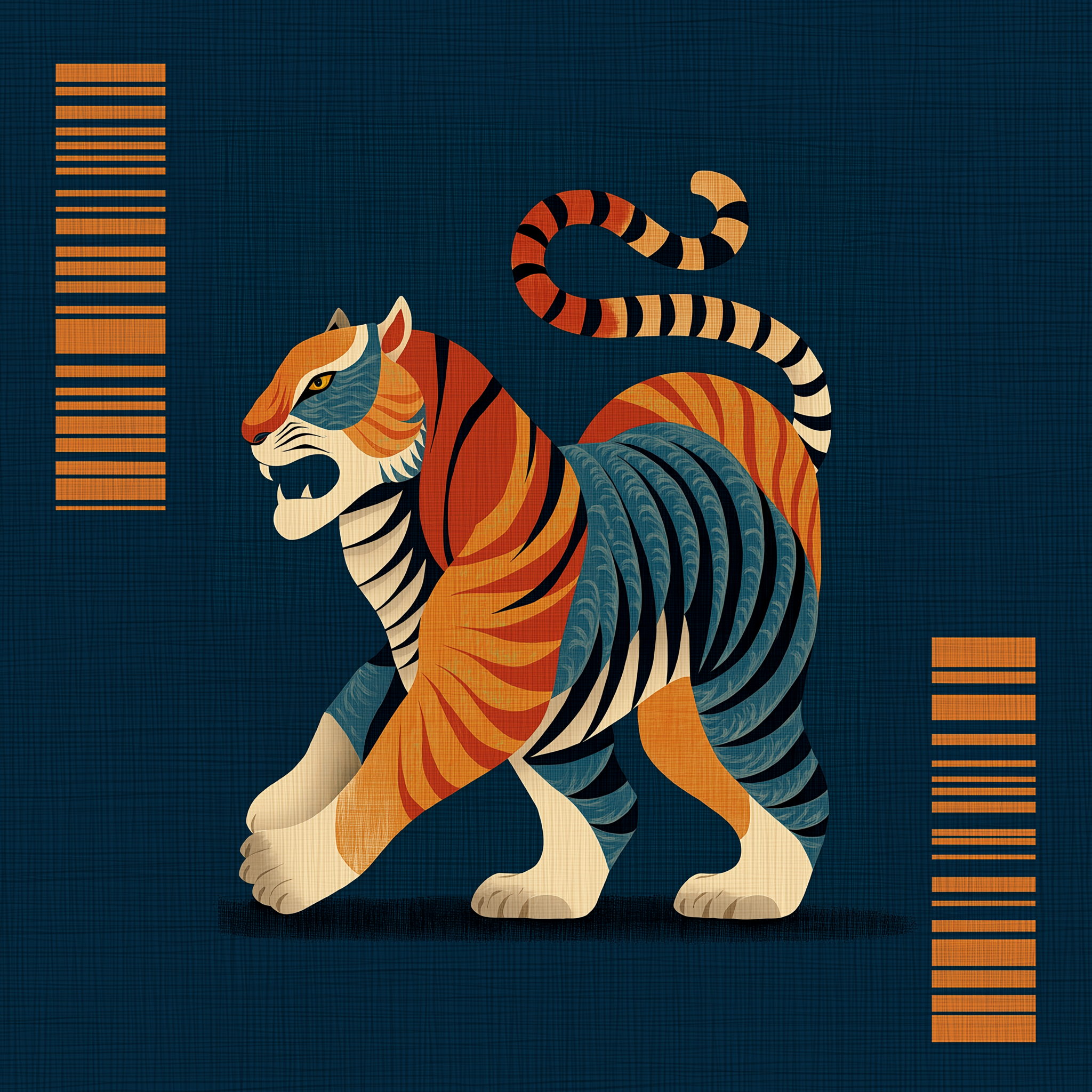 CHITRAPOTLI Modern Abstract Tiger Artwork