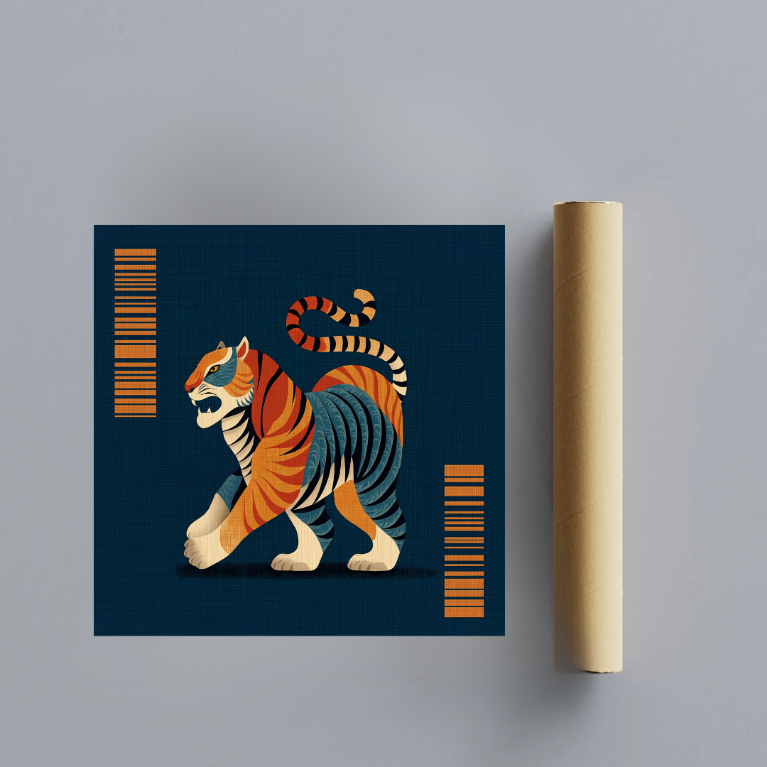 CHITRAPOTLI Modern Abstract Tiger Artwork