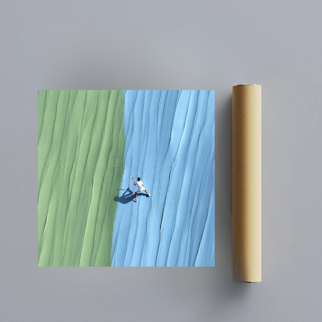 CHITRAPOTLI Between the Lines - Tennis Abstract Canvas Art