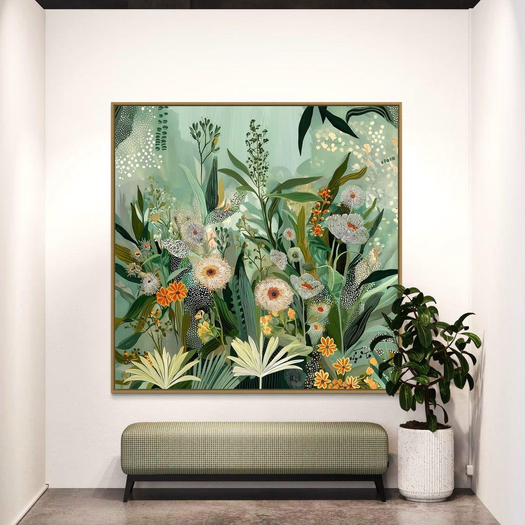 CHITRAPOTLI Verdant Whispers – Botanical Canvas Art