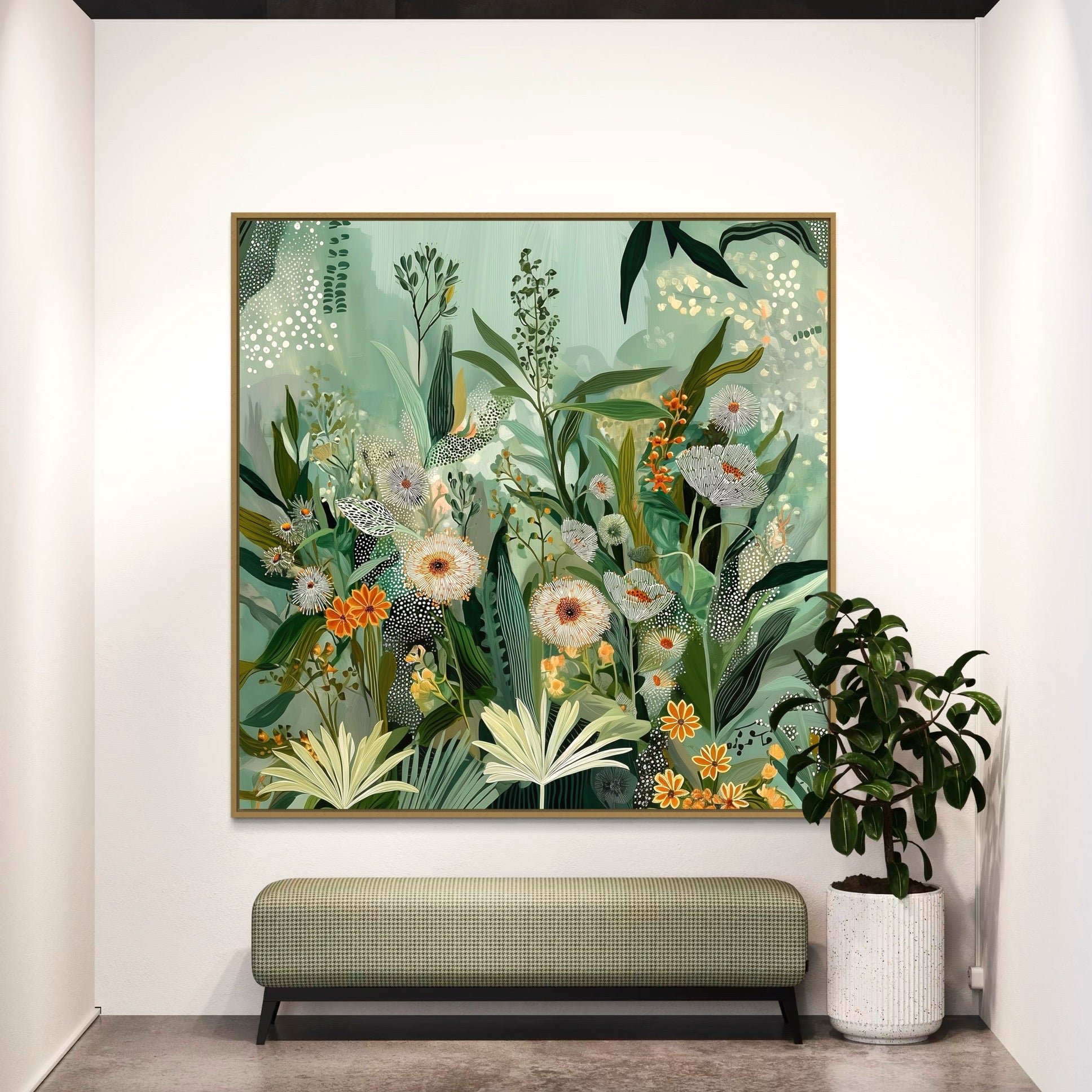 CHITRAPOTLI Verdant Whispers – Botanical Canvas Art