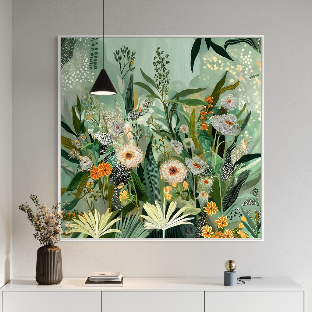 CHITRAPOTLI Verdant Whispers – Botanical Canvas Art