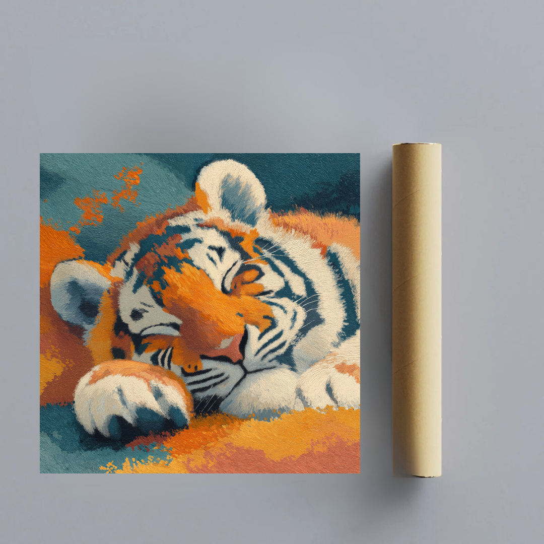 CHITRAPOTLI Silent Strength – Tiger Canvas Art