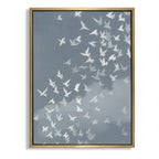 CHITRAPOTLI Udaan Canvas Wall Art | Flying Birds Minimal Sky Painting Print