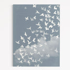 CHITRAPOTLI Udaan Canvas Wall Art | Flying Birds Minimal Sky Painting Print