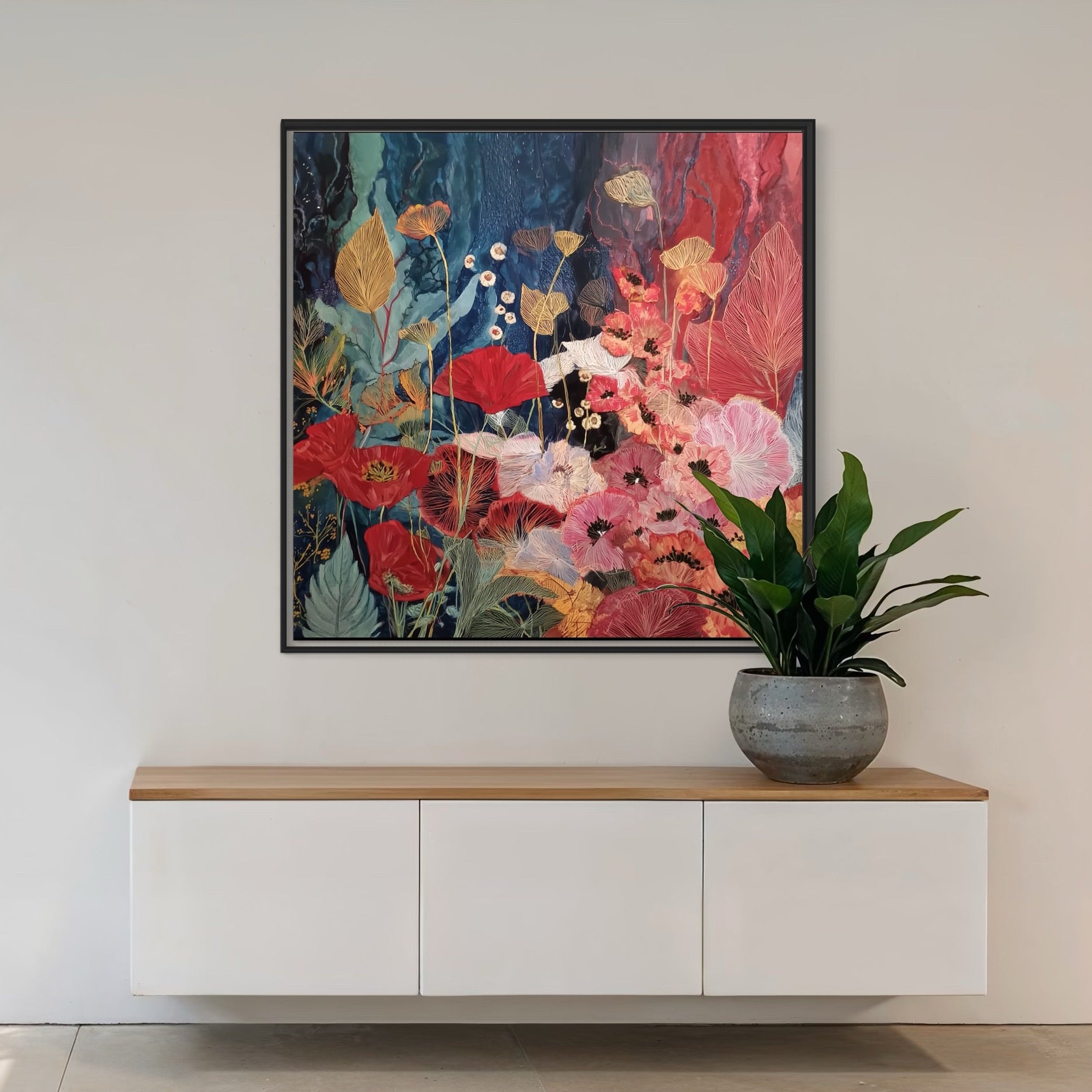 CHITRAPOTLI Pushpraag Canvas Wall Art