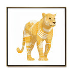 CHITRAPOTLI Swarn Vanraj Canvas Wall Art | Golden Leopard