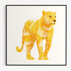 CHITRAPOTLI Swarn Vanraj Canvas Wall Art | Golden Leopard