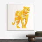 CHITRAPOTLI Swarn Vanraj Canvas Wall Art | Golden Leopard