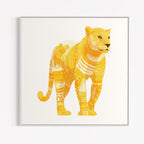 CHITRAPOTLI Swarn Vanraj Canvas Wall Art | Golden Leopard