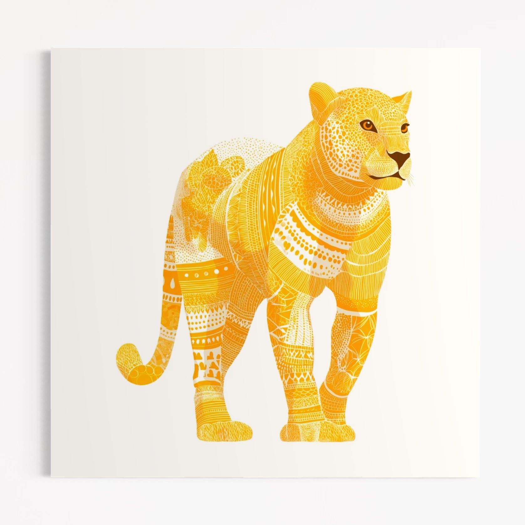 CHITRAPOTLI Swarn Vanraj Canvas Wall Art | Golden Leopard