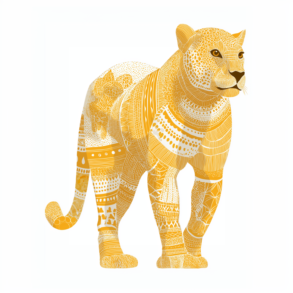 CHITRAPOTLI Swarn Vanraj Canvas Wall Art | Golden Leopard