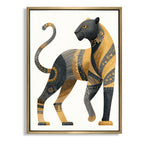 CHITRAPOTLI Rajsi Vanraj Canvas Wall Art | Black & Gold Leopard