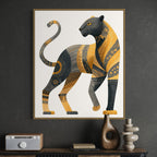 CHITRAPOTLI Rajsi Vanraj Canvas Wall Art | Black & Gold Leopard