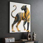 CHITRAPOTLI Rajsi Vanraj Canvas Wall Art | Black & Gold Leopard