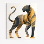 CHITRAPOTLI Rajsi Vanraj Canvas Wall Art | Black & Gold Leopard