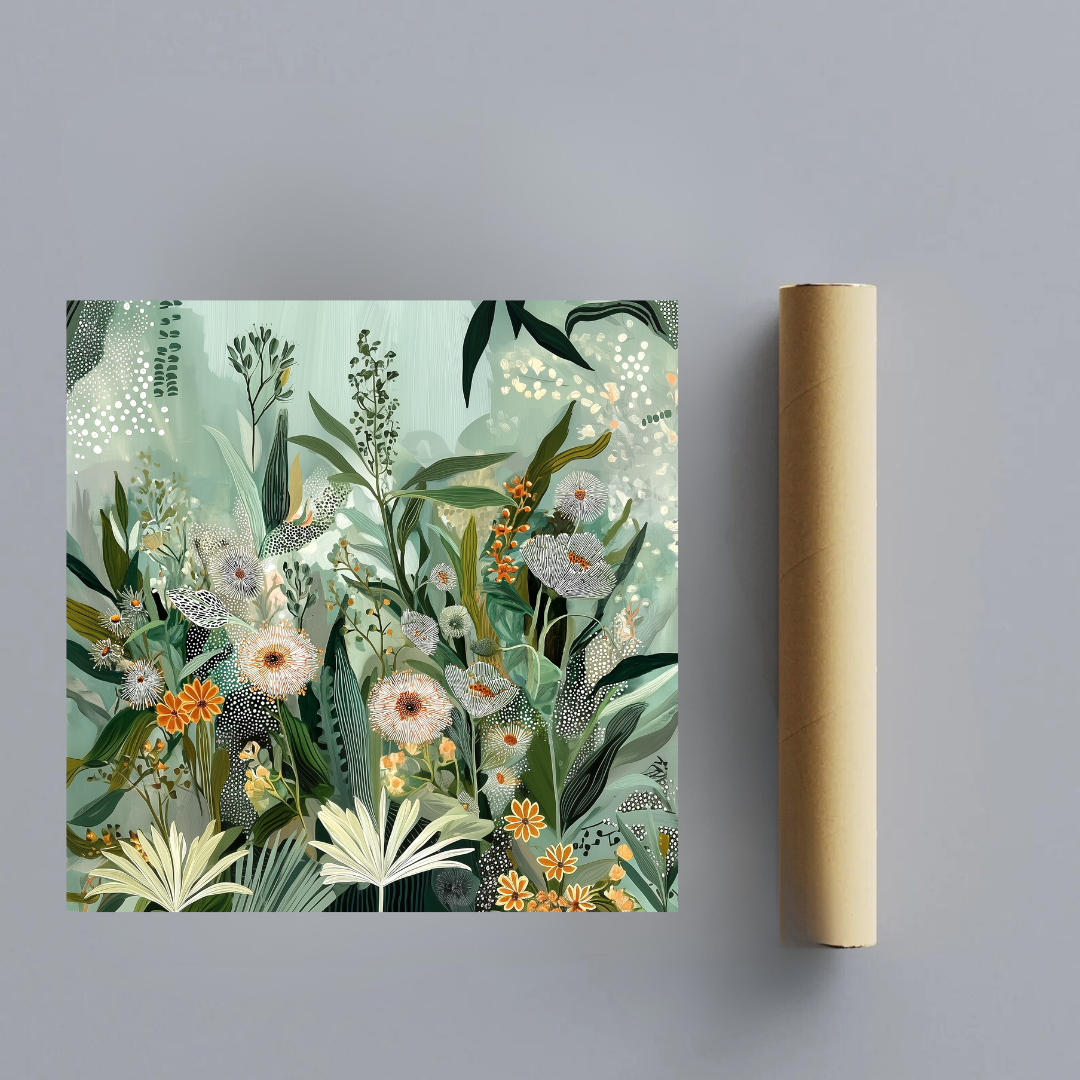 CHITRAPOTLI Verdant Whispers – Botanical Canvas Art