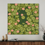CHITRAPOTLI Padma Shanti Canvas Wall Art | Lotus Pond Botanical Painting Print |