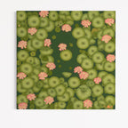 CHITRAPOTLI Padma Shanti Canvas Wall Art | Lotus Pond Botanical Painting Print |