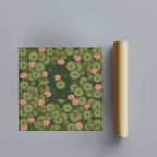 CHITRAPOTLI Padma Shanti Canvas Wall Art | Lotus Pond Botanical Painting Print |
