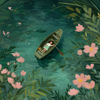 CHITRAPOTLI Serene Boat Lake Wall Art