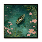 CHITRAPOTLI Serene Boat Lake Wall Art