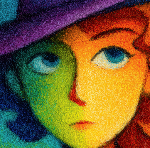 CHITRAPOTLI Spectrum of Thoughts Canvas Wall Art | Colorful Cubist Portrait Abstract Painting