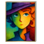 CHITRAPOTLI Spectrum of Thoughts Canvas Wall Art | Colorful Cubist Portrait Abstract Painting