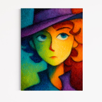 CHITRAPOTLI Spectrum of Thoughts Canvas Wall Art | Colorful Cubist Portrait Abstract Painting