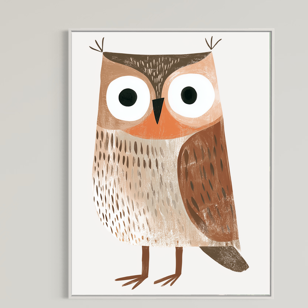 CHITRAPOTLI Wise Little Owl Canvas Wall Art | Cute Owl Nursery Kids Room Animal Painting