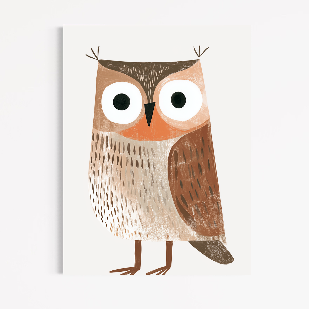 CHITRAPOTLI Wise Little Owl Canvas Wall Art | Cute Owl Nursery Kids Room Animal Painting
