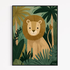 CHITRAPOTLI Little King of the Jungle Canvas Wall Art-Cute Lion Canvas Print for Kids Room-Jungle Animal Nursery Decor-Safari Theme Wall Art