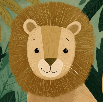 CHITRAPOTLI Little King of the Jungle Canvas Wall Art-Cute Lion Canvas Print for Kids Room-Jungle Animal Nursery Decor-Safari Theme Wall Art