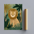 CHITRAPOTLI Little King of the Jungle Canvas Wall Art-Cute Lion Canvas Print for Kids Room-Jungle Animal Nursery Decor-Safari Theme Wall Art