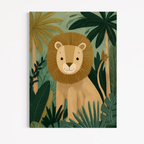 CHITRAPOTLI Little King of the Jungle Canvas Wall Art-Cute Lion Canvas Print for Kids Room-Jungle Animal Nursery Decor-Safari Theme Wall Art