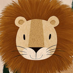 CHITRAPOTLI Jungle King Leo Canvas Wall Art | Cute Lion Canvas Print for Kids Room | Safari Animal Nursery Decor | Tropical Jungle Wall Art | Lion Illustration