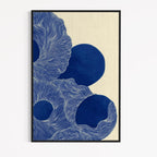 CHITRAPOTLI Indigo Flow Abstract Canvas Wall Art | Blue and White Modern Abstract Painting | Minimalist Geometric Line Art Canvas Print | Contemporary Wall Décor