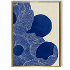 CHITRAPOTLI Indigo Flow Abstract Canvas Wall Art | Blue and White Modern Abstract Painting | Minimalist Geometric Line Art Canvas Print | Contemporary Wall Décor