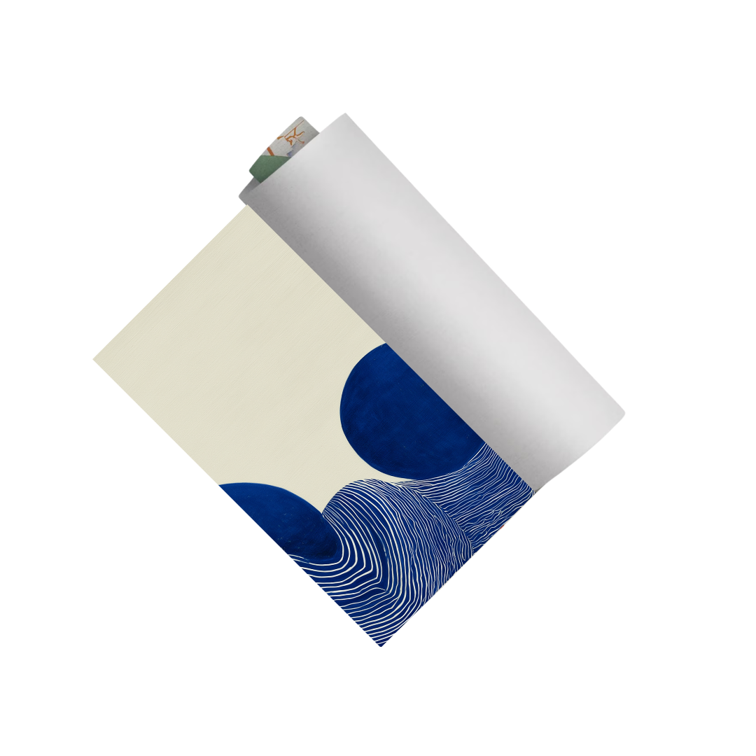 CHITRAPOTLI Indigo Flow 3 Abstract Canvas Wall Art Blue and White Modern Abstract Painting Minimalist Geometric Line Art Canvas Print Contemporary Wall Décor