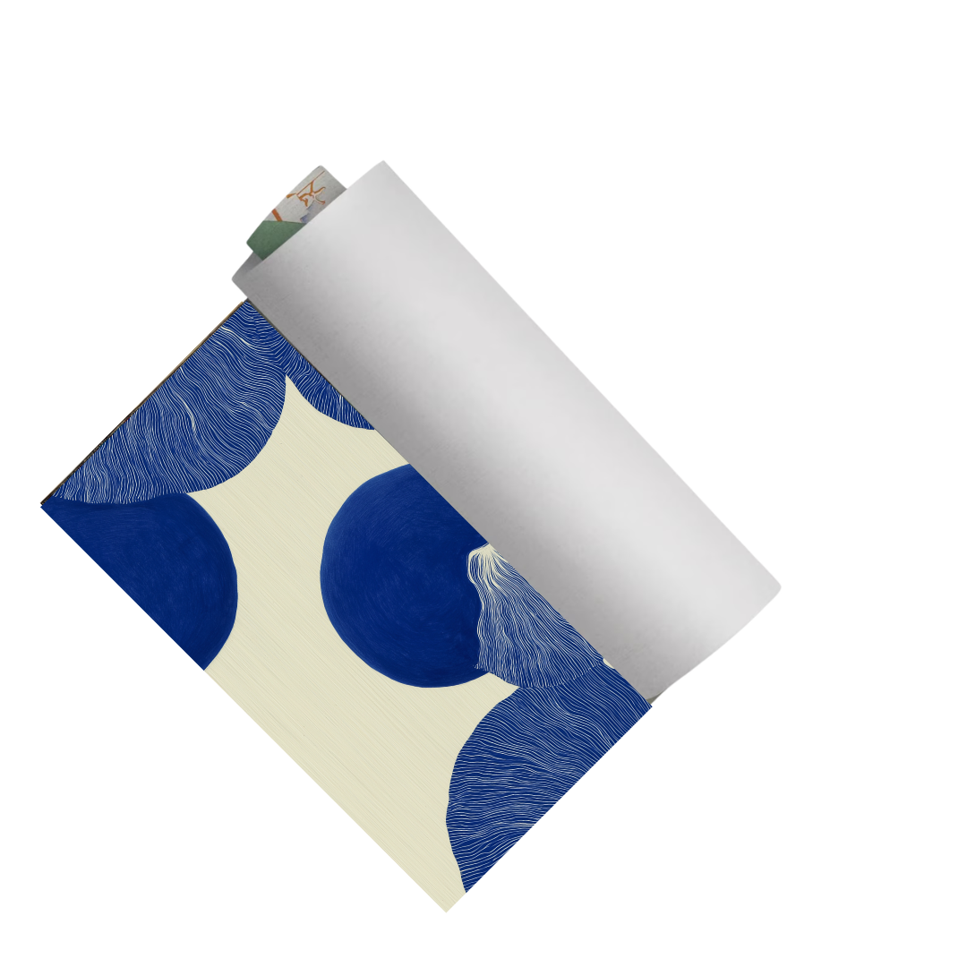 CHITRAPOTLI Indigo Flow 4 Abstract Canvas Wall Art Blue and White Modern Abstract Painting Minimalist Geometric Line Art Canvas Print Contemporary Wall Décor