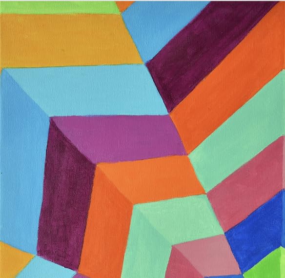 CHITRAPOTLI Spectrum Flow – 3D Geometric Art | Modern Abstract Canvas Print