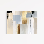 CHITRAPOTLI Neutral Harmony Abstract Canvas Wall Art | Modern Beige, Gold & Blue Abstract Painting | Luxury Minimalist Canvas Print | Contemporary Wall Décor