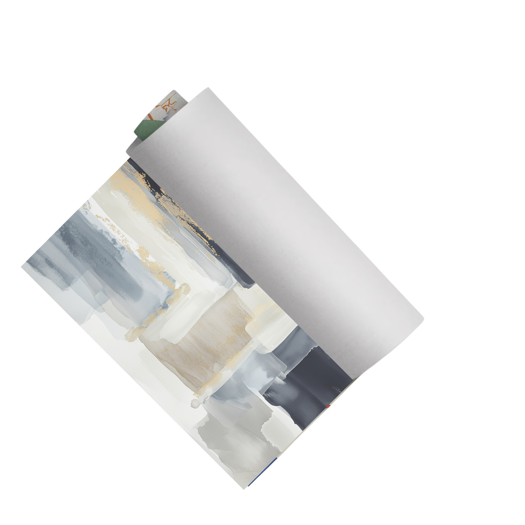 CHITRAPOTLI Gilded Stillness Abstract Canvas Wall Art Modern Grey White Gold Abstract Painting Luxury Minimalist Canvas Print Contemporary Wall Decor