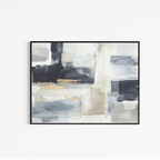 CHITRAPOTLI Gilded Stillness Abstract Canvas Wall Art Modern Grey White Gold Abstract Painting Luxury Minimalist Canvas Print Contemporary Wall Decor