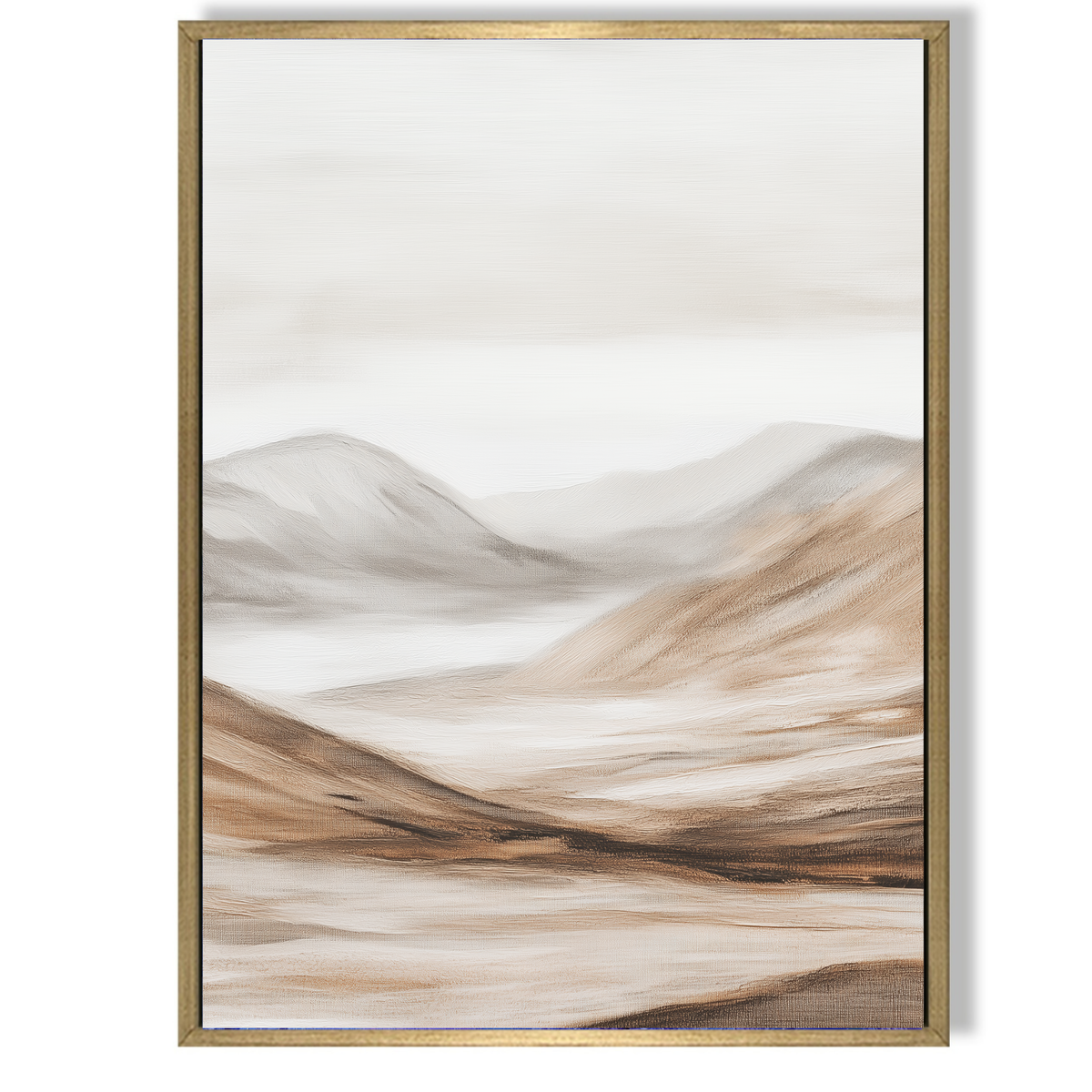 CHITRAPOTLI Quiet Horizon Minimalist Landscape Canvas Wall Art Neutral Beige Mountain Painting Modern Abstract Nature Wall Decor