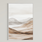 CHITRAPOTLI Quiet Horizon Minimalist Landscape Canvas Wall Art Neutral Beige Mountain Painting Modern Abstract Nature Wall Decor
