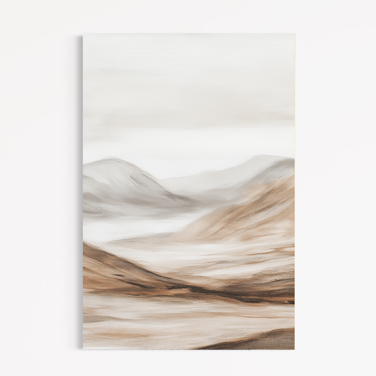 CHITRAPOTLI Quiet Horizon Minimalist Landscape Canvas Wall Art Neutral Beige Mountain Painting Modern Abstract Nature Wall Decor