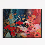 CHITRAPOTLI Pushpraag Landscape Canvas Wall Art | Red Poppy Floral Botanical Painting Print