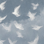 CHITRAPOTLI Udaan Landscape 01 Canvas Wall Art | White Birds in Flight Blue Sky