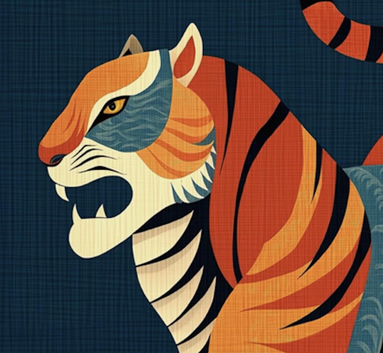 CHITRAPOTLI Modern Abstract Tiger Artwork